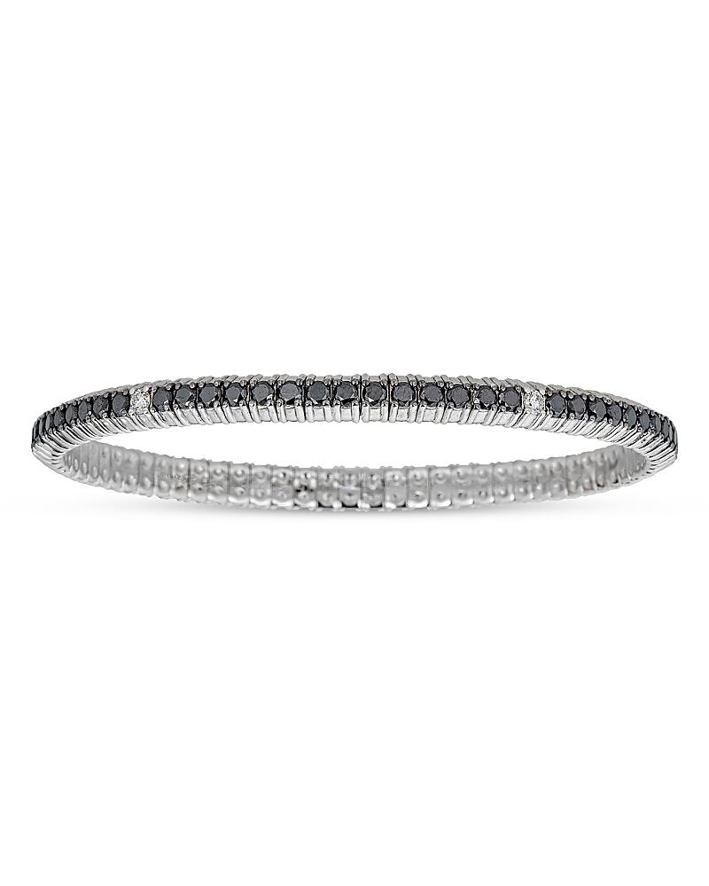 Zydo 18K White Gold Stretch Collection Black & White Diamond Stretch Tennis Bracelet Cover