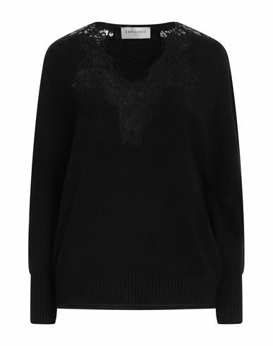 Ermanno Firenze Woman Sweater Black Cotton, Polyamide Cover