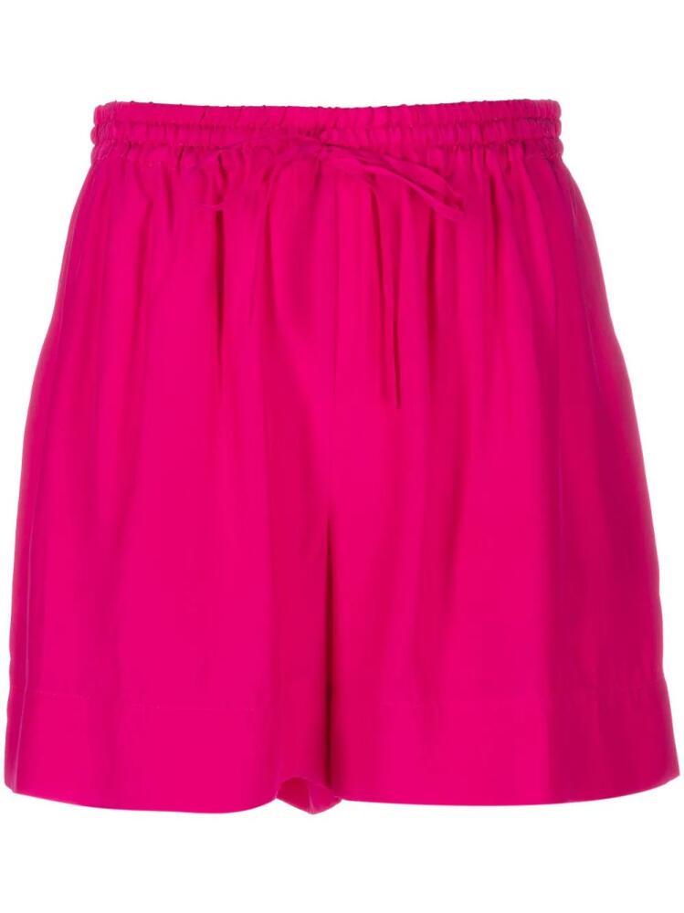 P.A.R.O.S.H. high-waisted silk shorts - Pink Cover