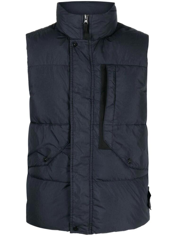 Stone Island Compass-motif quilted down gilet - Blue Cover