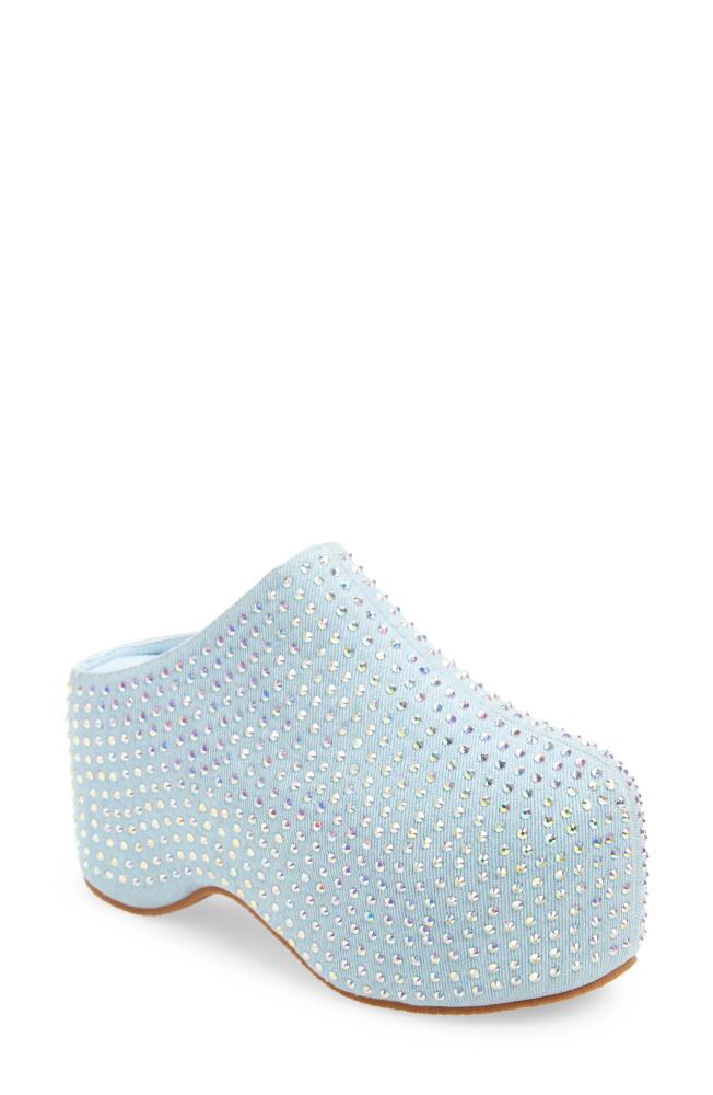 AZALEA WANG Jamal Crystal Denim Platform Clog Cover