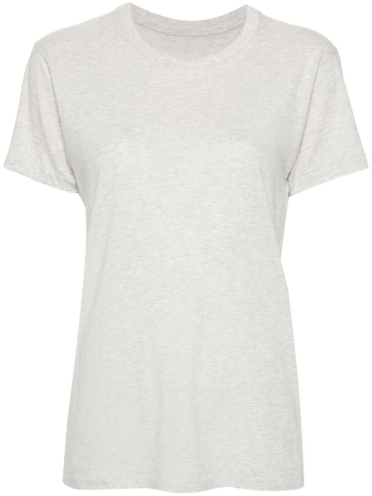 Maison Margiela logo-embroidered mélange T-shirt - Grey Cover