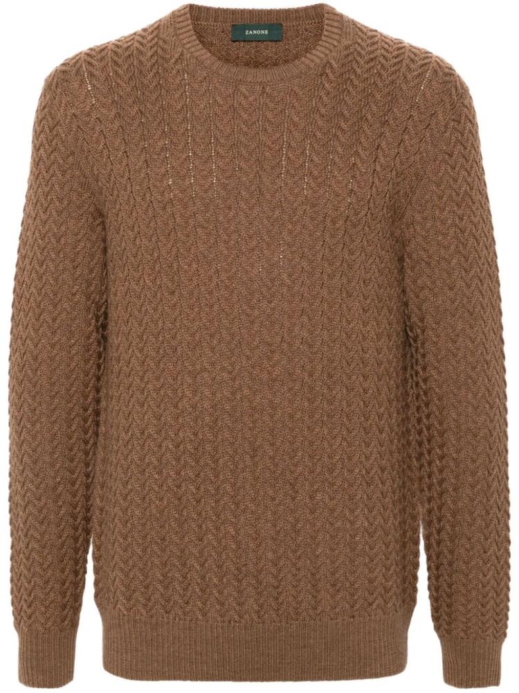 Zanone wool crew-neck sweater - Brown Cover