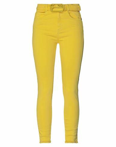 Gaëlle Paris Woman Jeans Yellow Cotton, Polyester, Elastane Cover