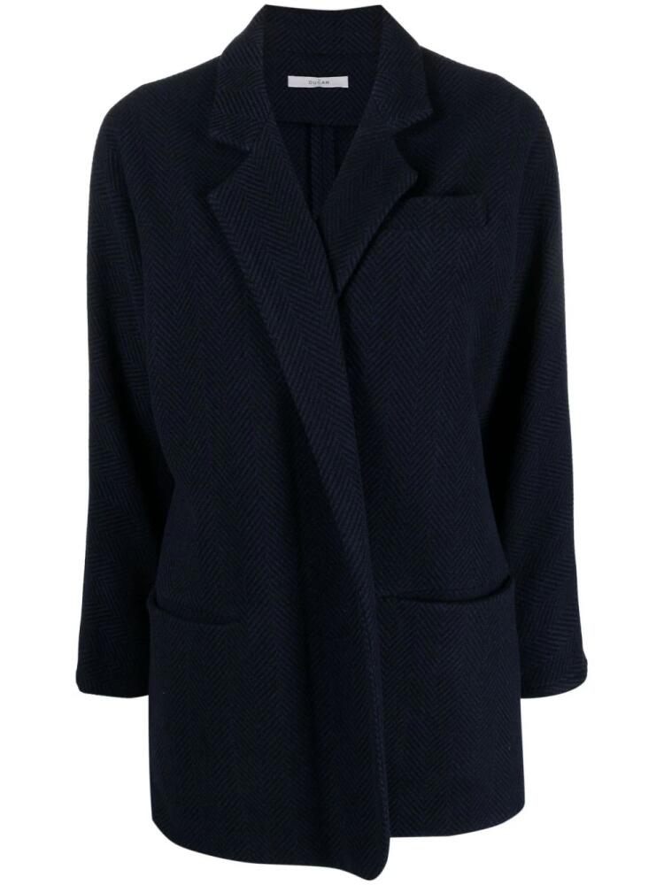 Dusan herringbone-pattern cashmere blazer - Blue Cover