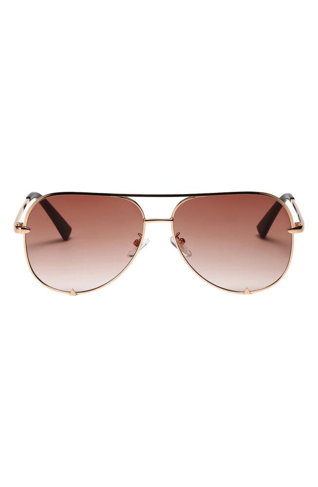 Fifth & Ninth Walker 61mm Polarized Aviator Sunglasses in Gold/Blush Cover