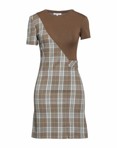 Patrizia Pepe Woman Mini dress Brown Viscose, Polyester, Elastane Cover