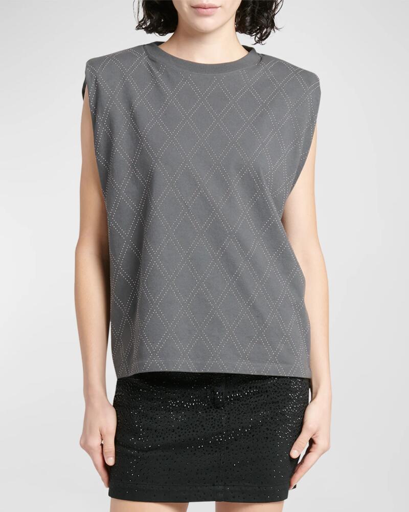 Golden Goose Journey Sleeveless Argyle-Stud T-Shirt Cover