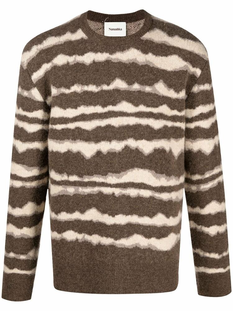 Nanushka abstract stripe jumper - Brown Cover