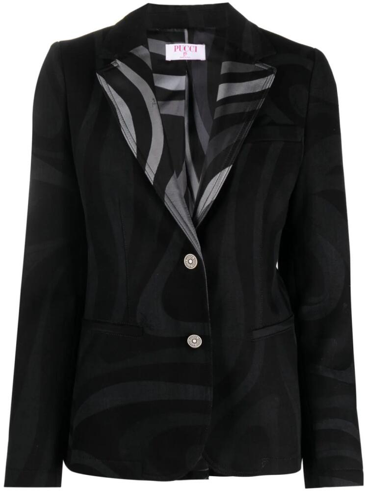 PUCCI Marmo-print single-breasted blazer - Black Cover