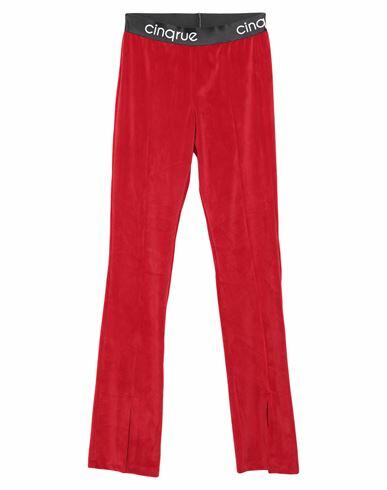 Cinqrue Woman Pants Red Polyester, Elastane Cover