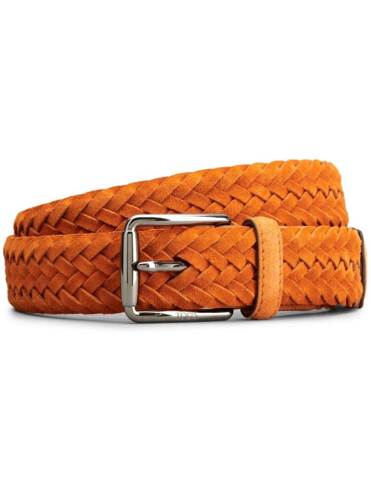 Tod's woven suede belt - Orange Cover