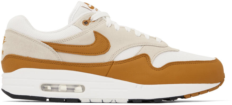 Nike White & Brown Air Max 1 Sneakers Cover