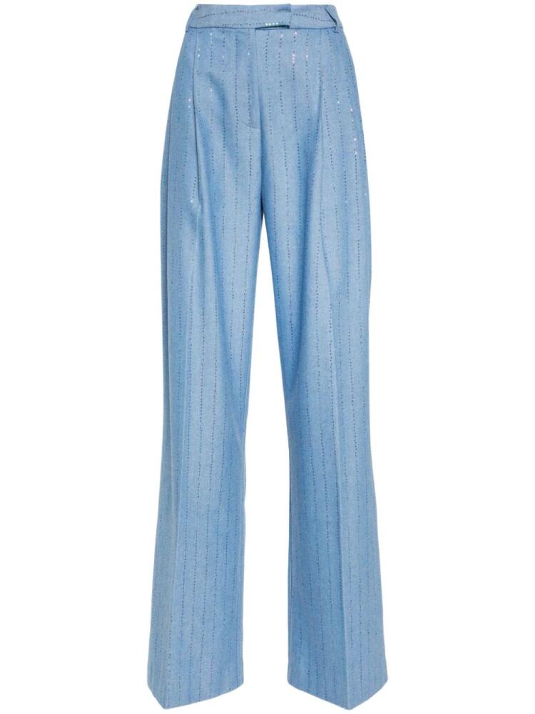 DES PHEMMES sequinned-stripes trousers - Blue Cover