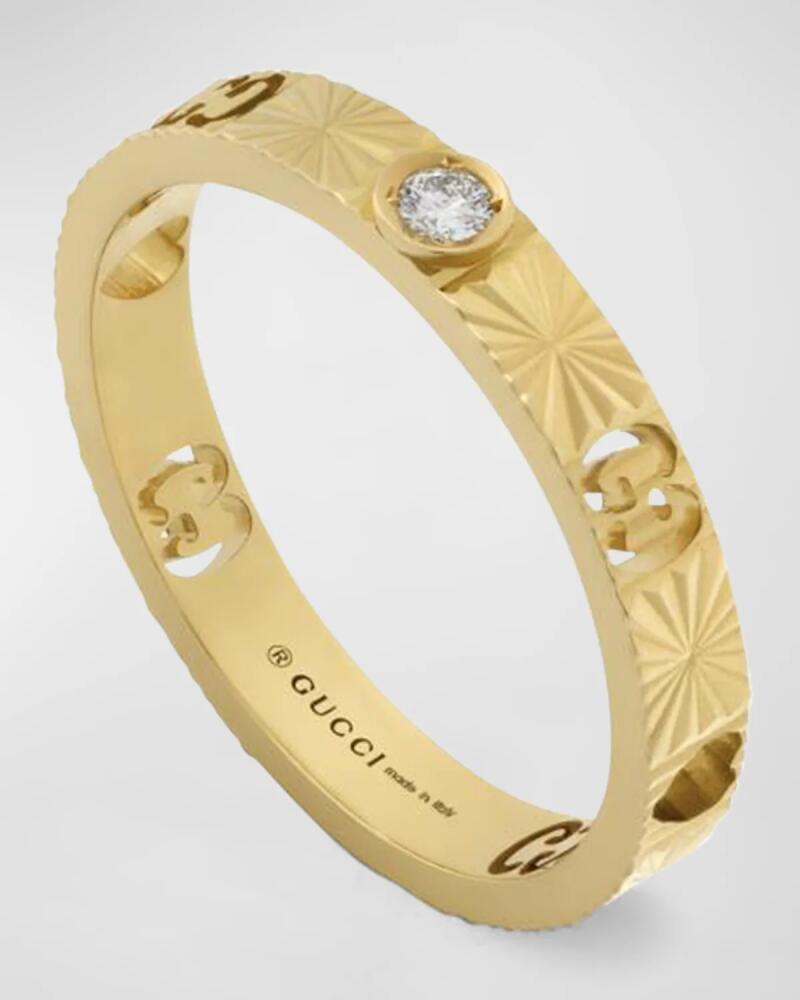 Gucci 18k Yellow Gold Icon Diamond Heart Ring Cover