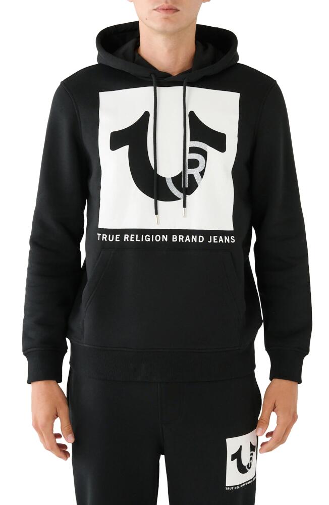 True Religion Brand Jeans Studded Logo Pullover Hoodie in Jet Black Cover