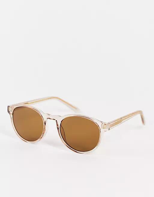 A.Kjaerbede Marvin round sunglasses in champagne-Neutral Cover