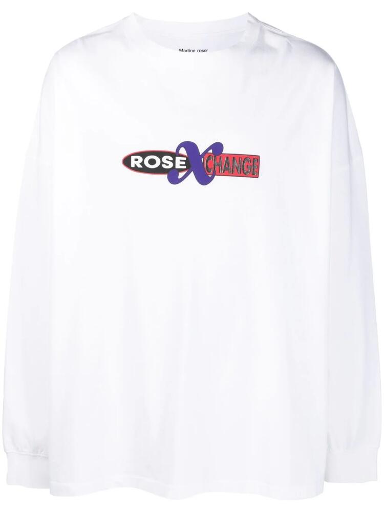 Martine Rose logo-print long-sleeve cotton T-shirt - White Cover