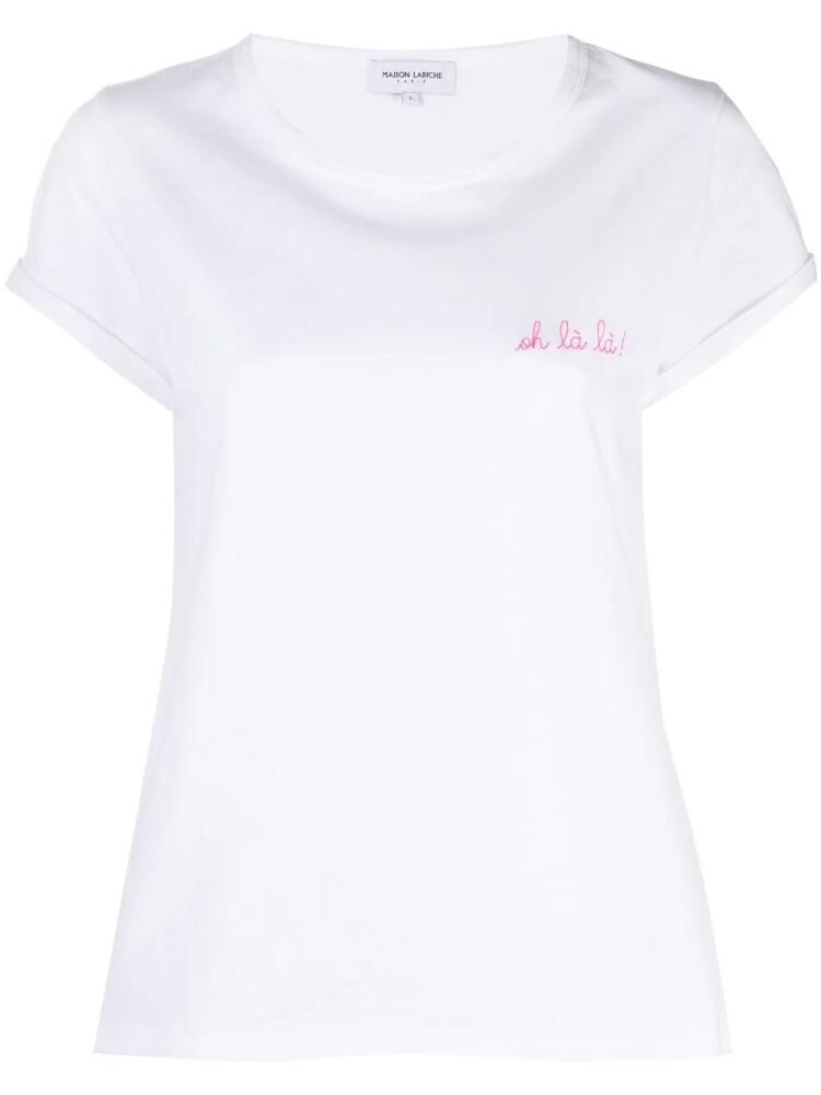 Maison Labiche Oh La La slogan cotton T-shirt - White Cover