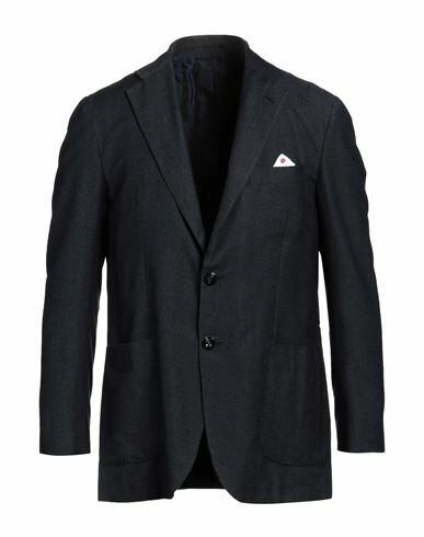 Kiton Man Blazer Midnight blue Cotton, Cashmere Cover