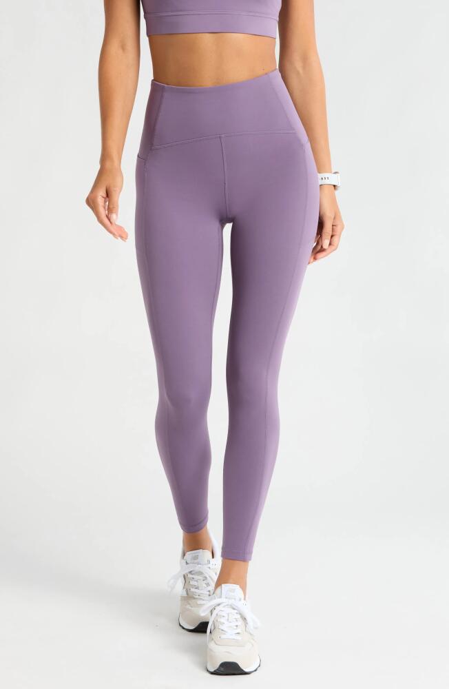 Zella Studio Luxe High Waist Pocket 7/8 Leggings in Purple Montana Cover