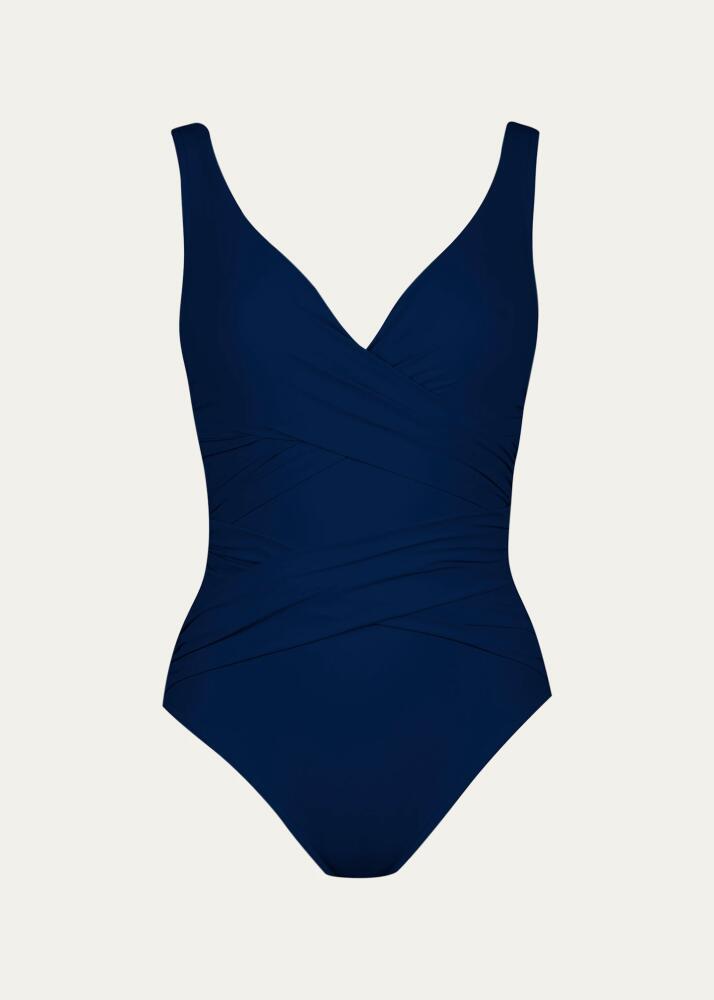 Karla Colletto Criss-Cross One-Piece Swimsuit Cover