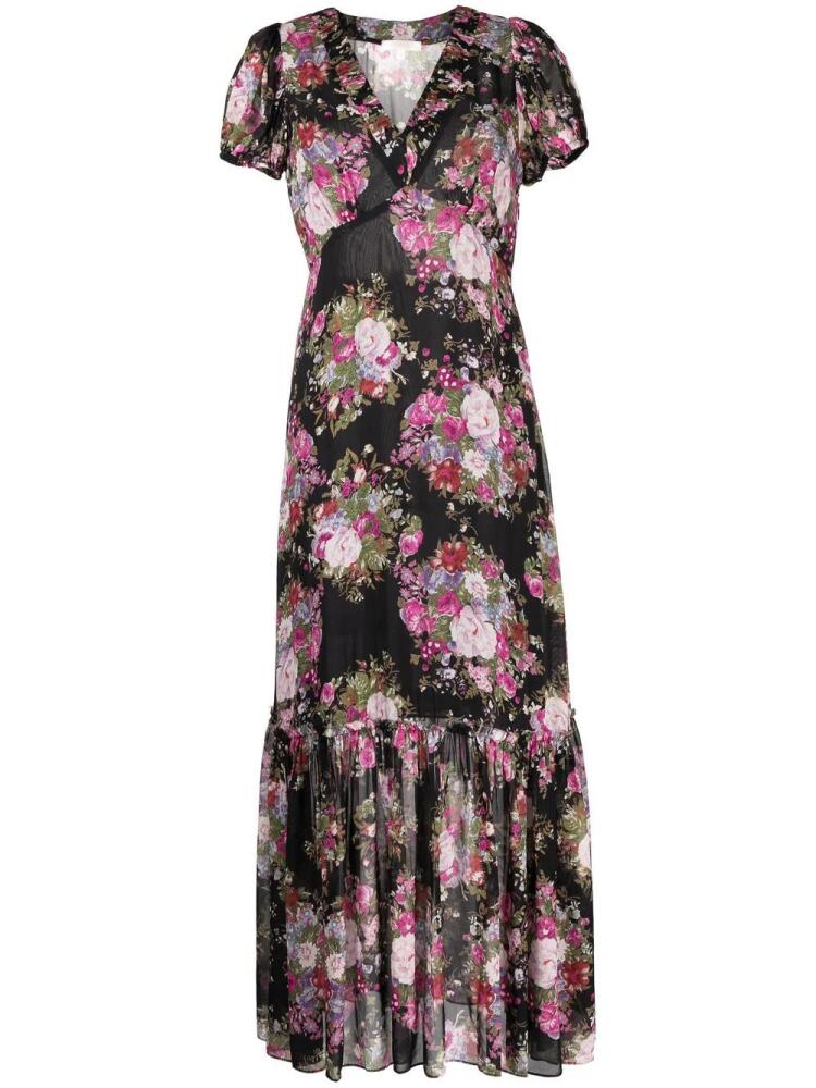 LoveShackFancy Shontelle floral-print midi dress - Black Cover