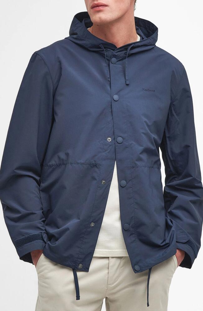 Barbour Newland Hooded Rain Jacket in Navy Cover