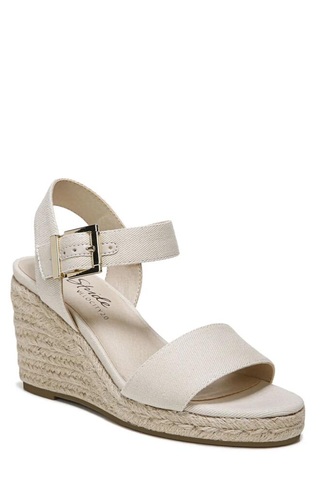 LifeStride SHOES Tango Wedge Sandal in Almond Milk Fabric Cover