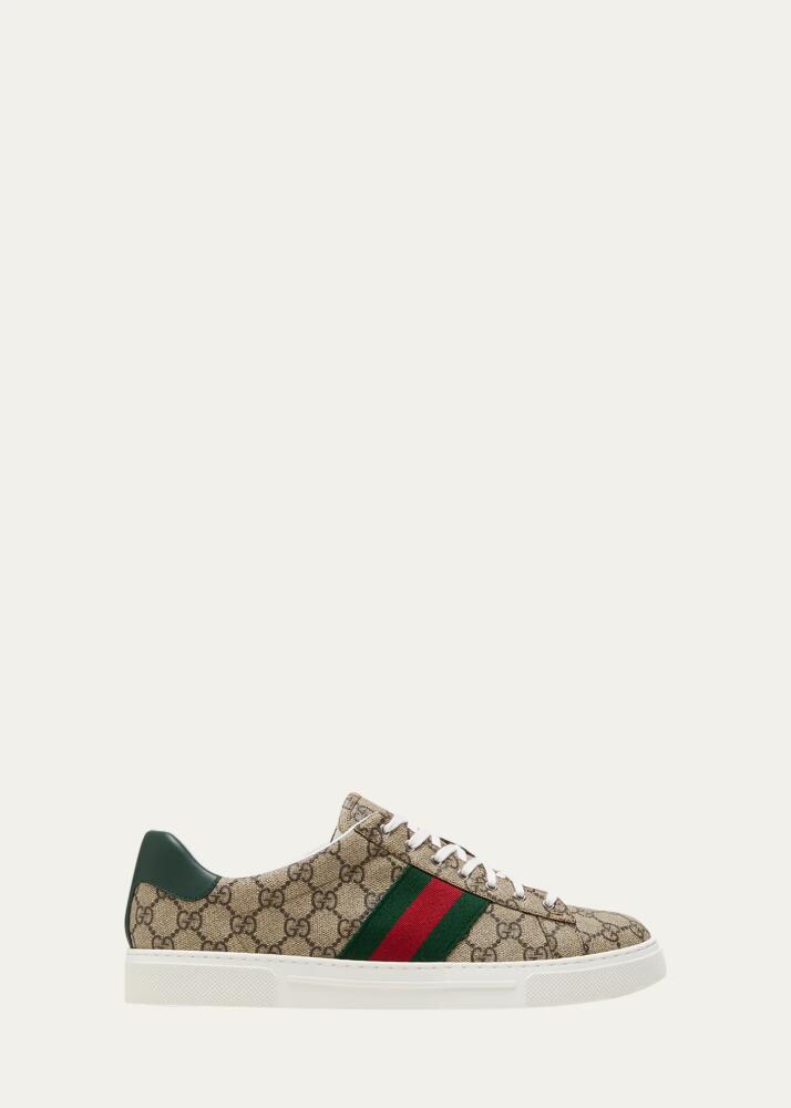 Men's Gucci Ace Low-Top Sneakers with Web Cover