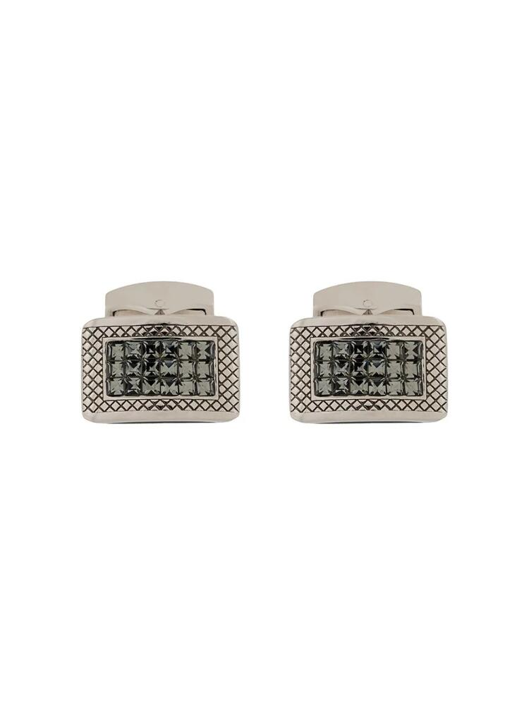 Tateossian engraved rectangular cufflinks - Silver Cover