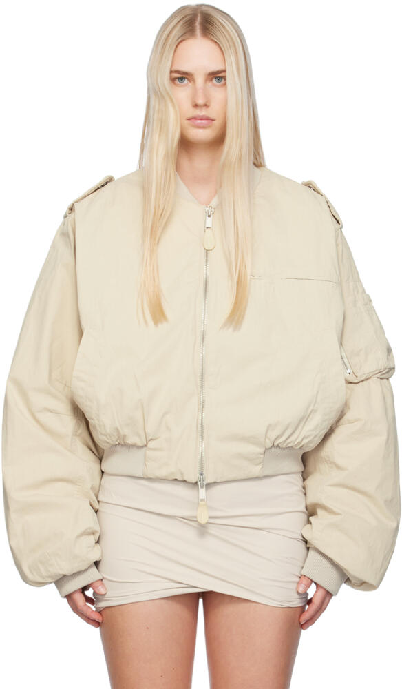 Entire Studios Beige A-4 Bomber Jacket Cover