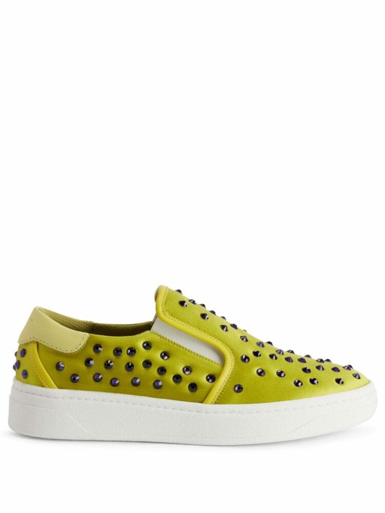 Giuseppe Zanotti GZ94 studded leather slip-on sneakers - Green Cover