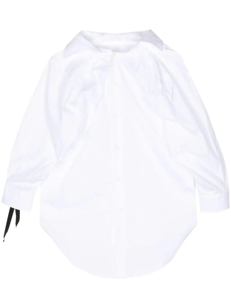 marina yee draped cotton-poplin shirt - White Cover