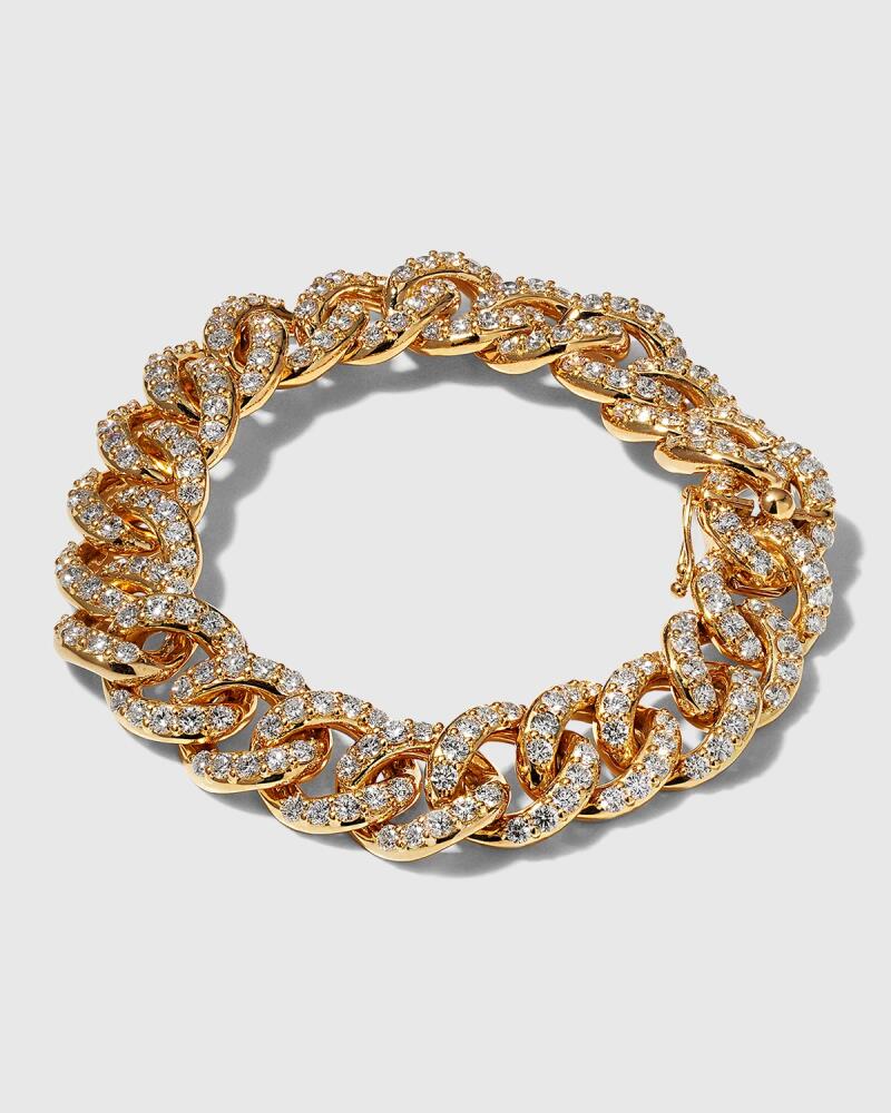 Leo Pizzo Yellow Gold Link Bracelet with Pave Diamonds Cover