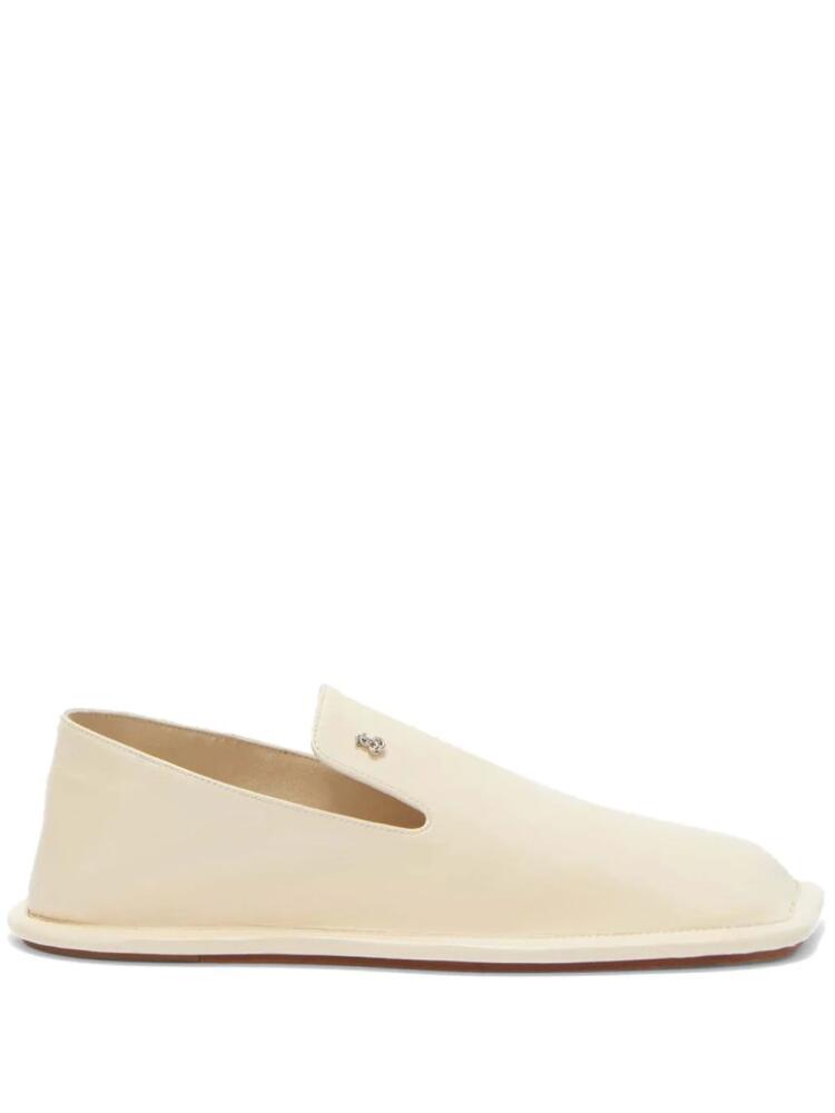 Jil Sander square-toe leather loafers - Neutrals Cover