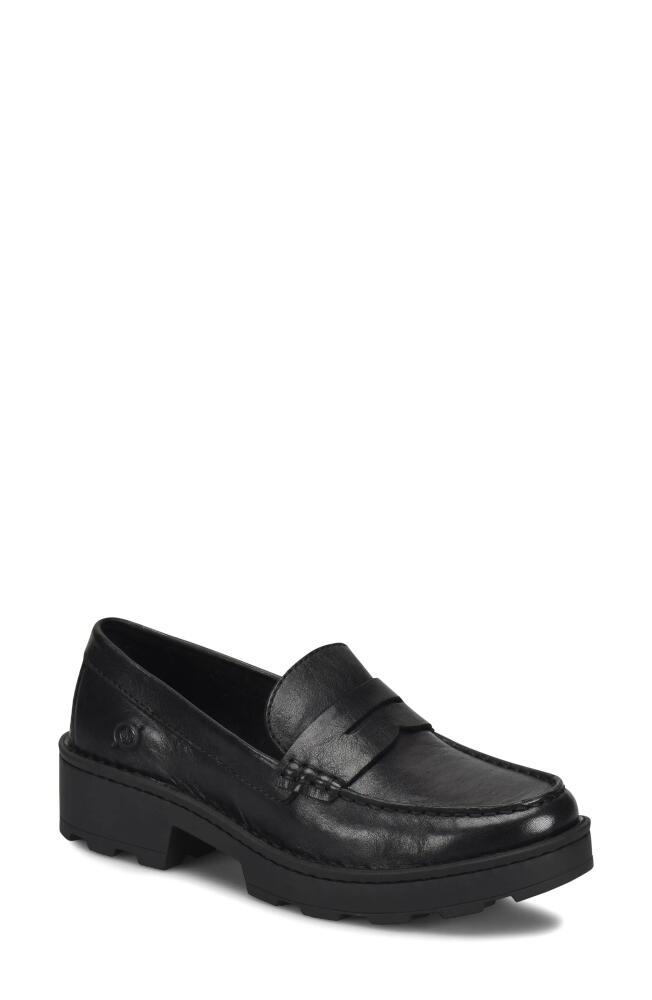 Børn Carrera Platform Penny Loafer in Black F/G Cover