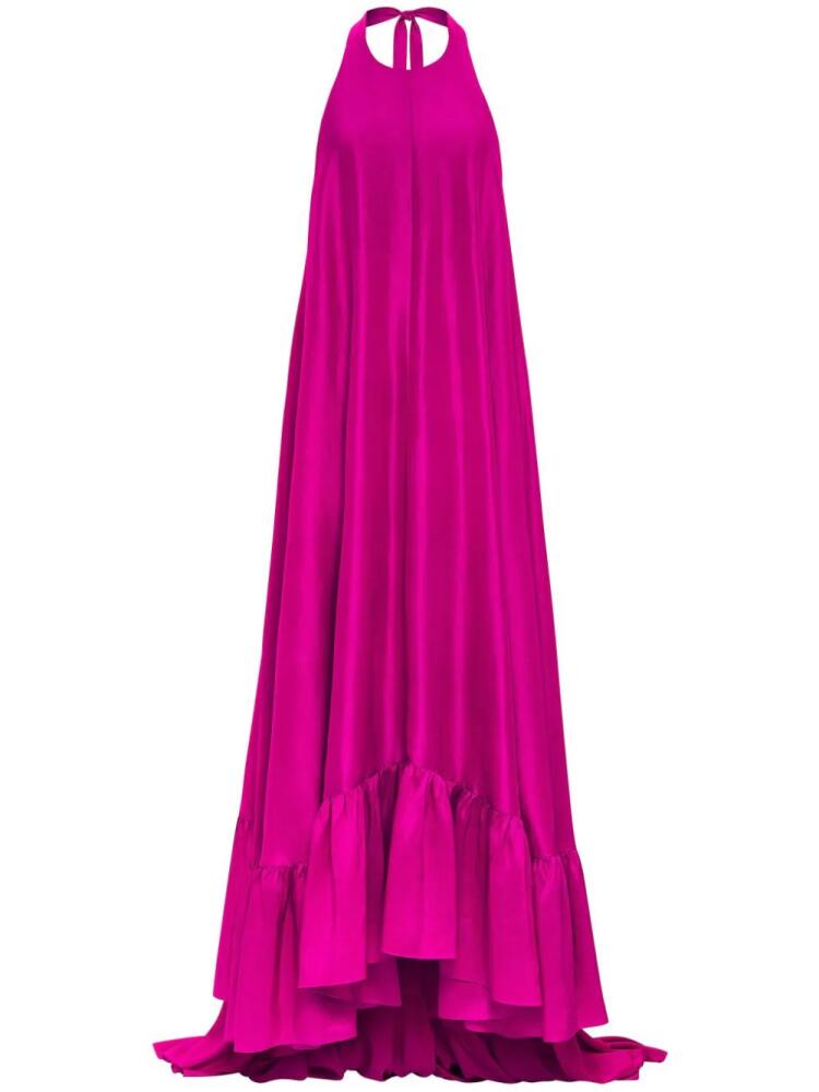 AZEEZA Sadie halterneck silk gown - Pink Cover