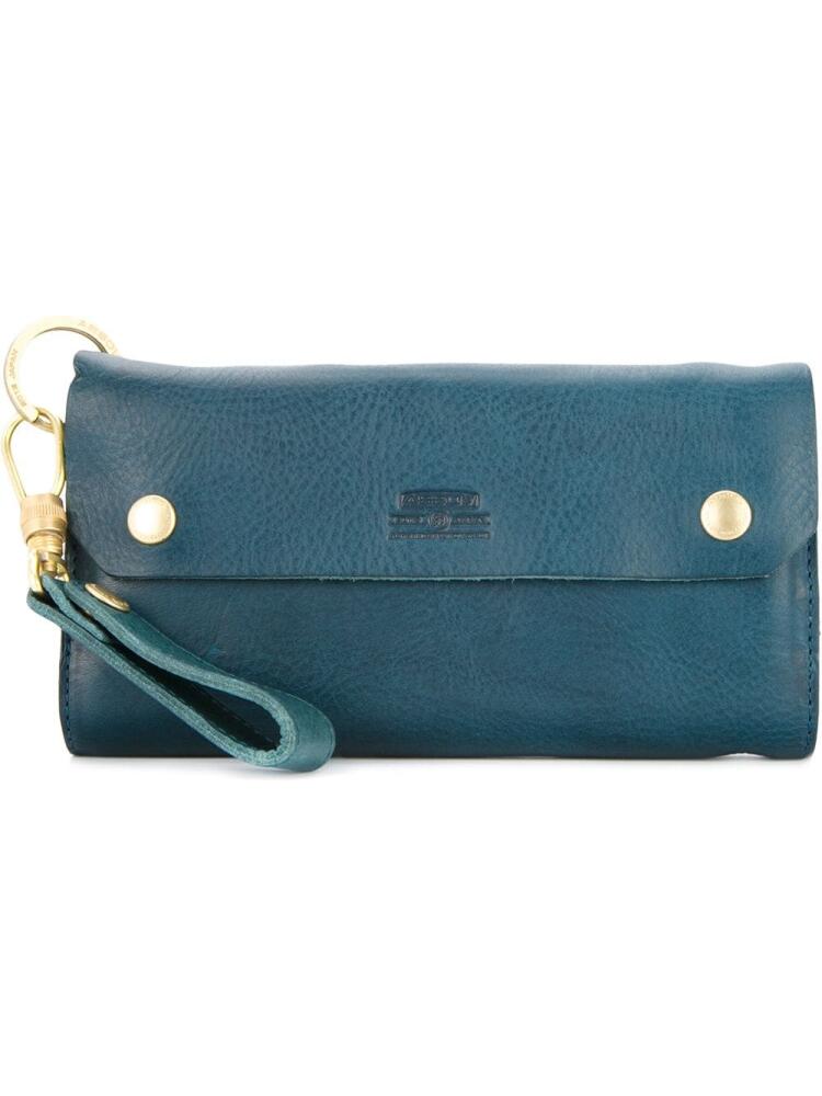 As2ov Oiled shrink long wallet - Blue Cover