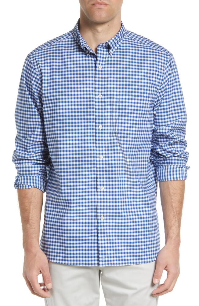 vineyard vines Classic Fit On-The-Go brrrº Gingham Button-Down Shirt in Blue Bay Cover