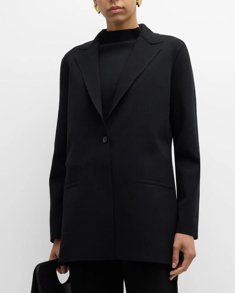 Lafayette 148 New York Single-Button Matte Crepe Blazer Cover