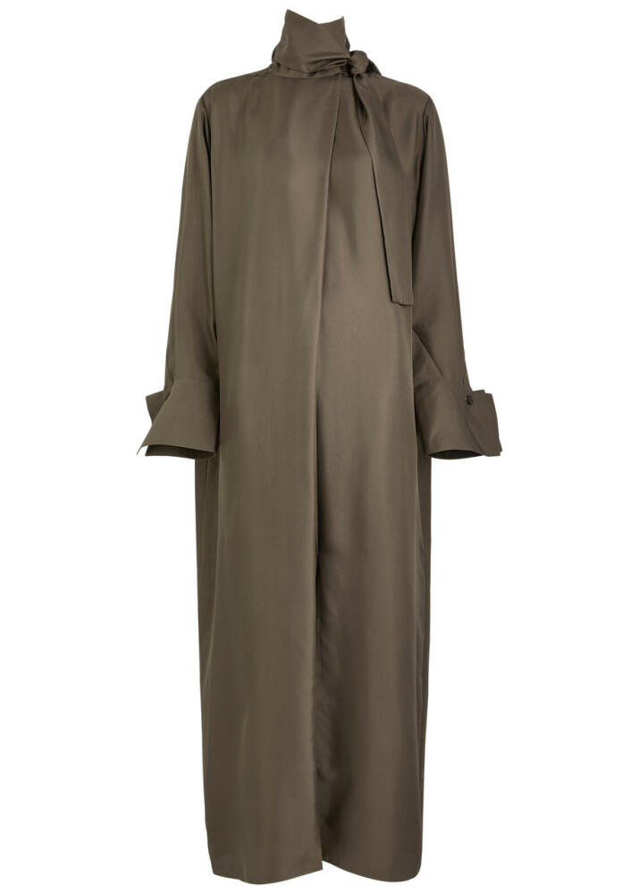 Rohe Scarf-effect Silk-satin Maxi Dress - Brown Cover