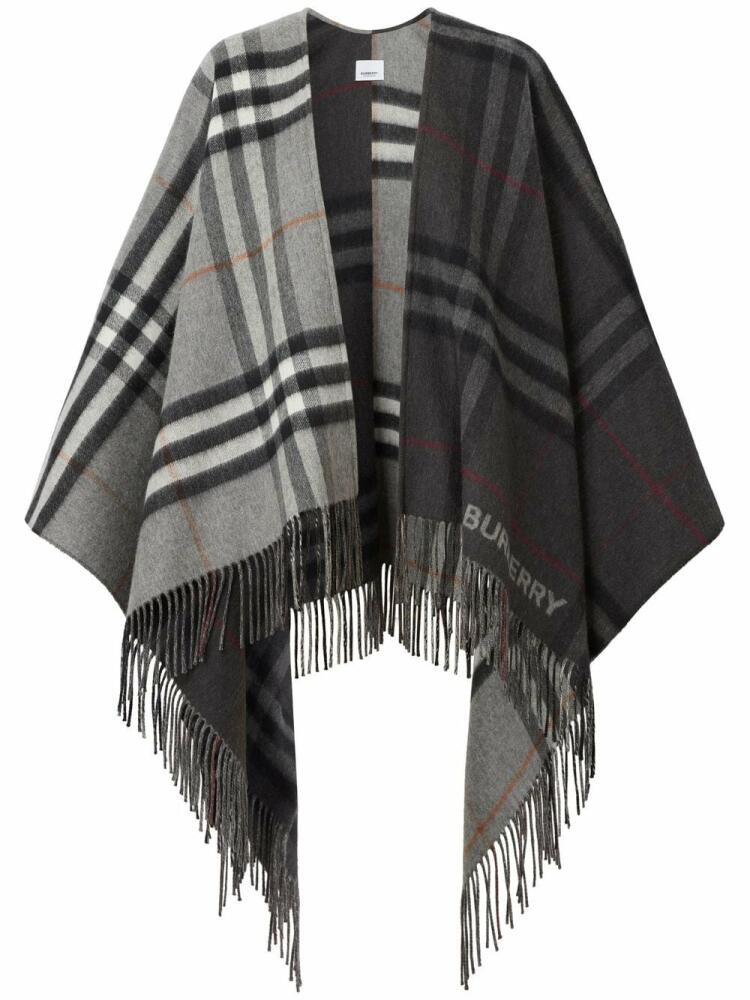 Burberry contrast check cape - Grey Cover