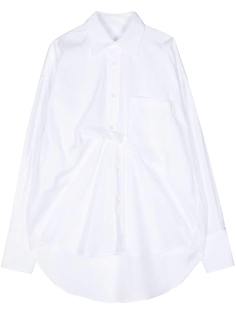 marina yee gathered cotton shirt - White Cover