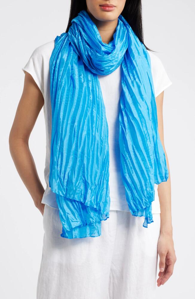 Eileen Fisher Whisper Plissé Silk Scarf in Calypso Cover