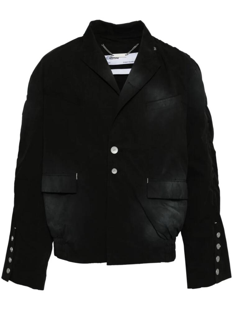 C2h4 faded-effect cotton blazer - Black Cover