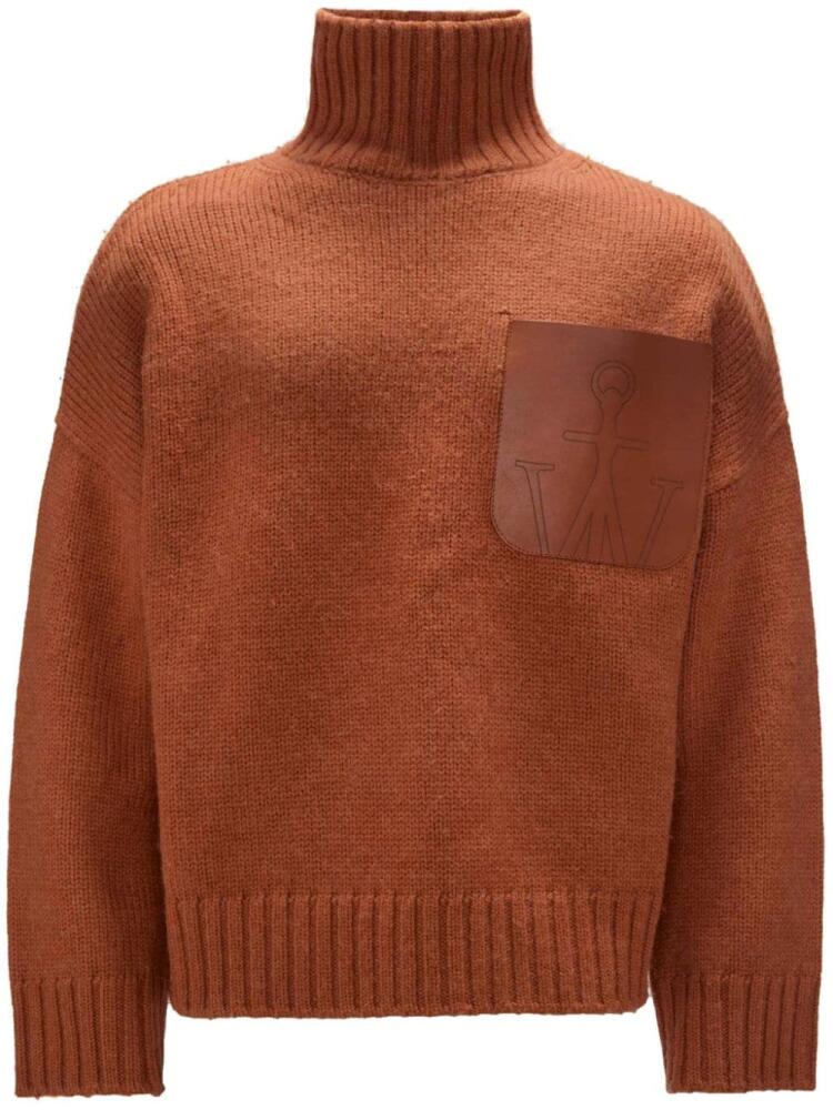 JW Anderson Anchor-logo drop-shoulder jumper - Brown Cover