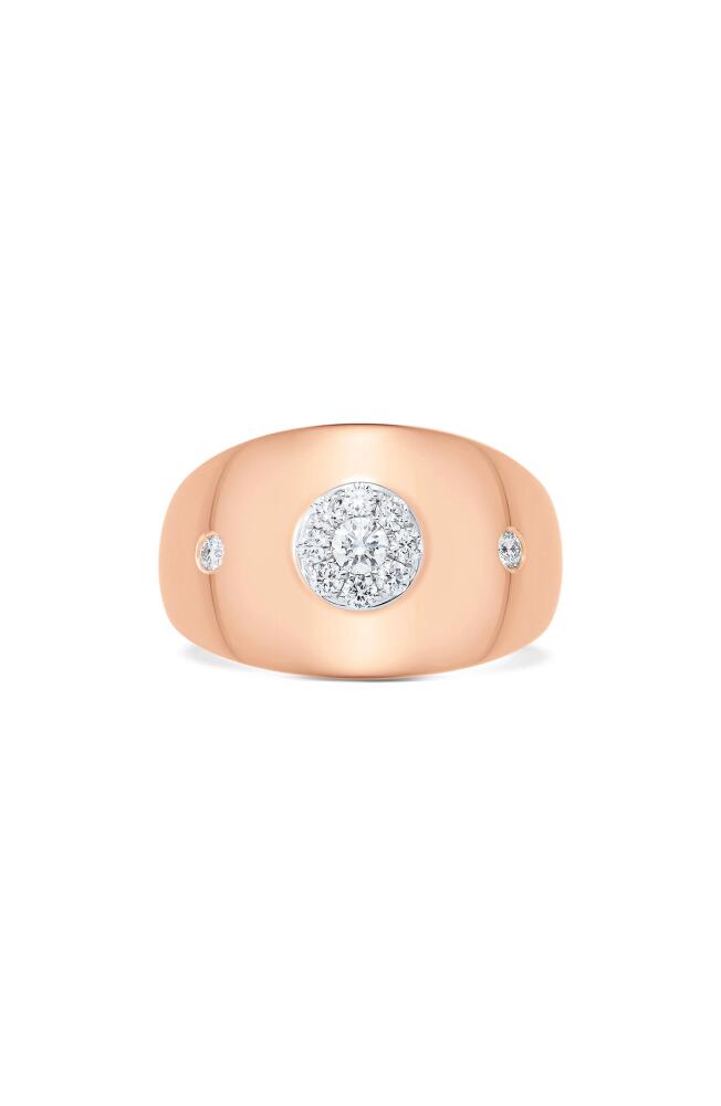 Sara Weinstock Aurora Illusion Round Diamond Signet Ring in Rose Gold Cover