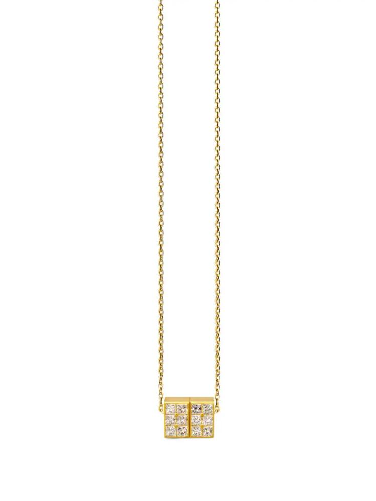 Shihara 18kt yellow gold 01 diamond cube necklace Cover