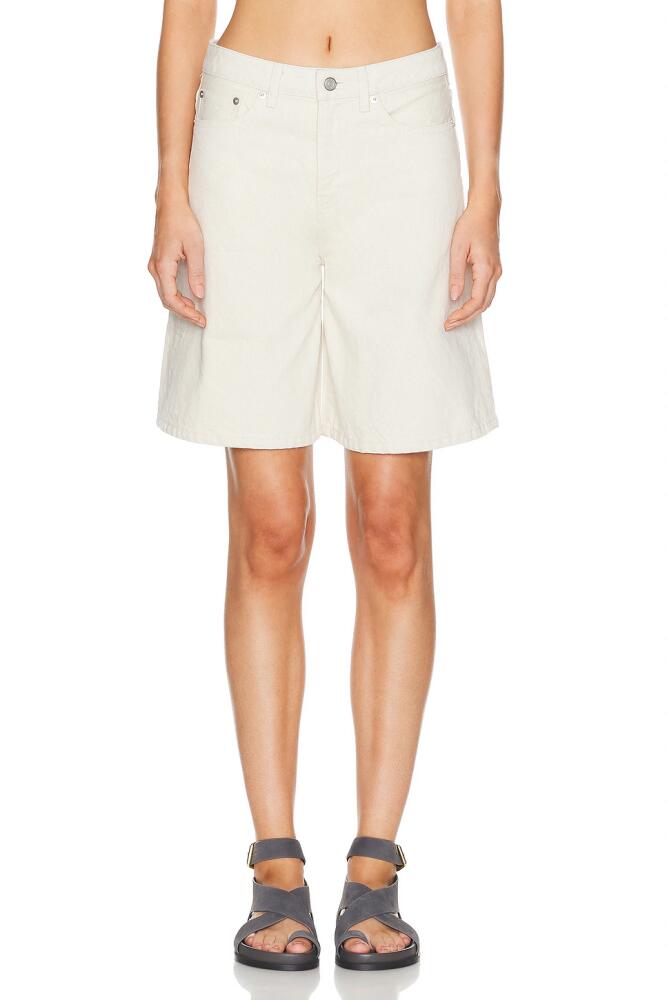 JOHN ELLIOTT Bermuda Denim Short in Ivory Cover